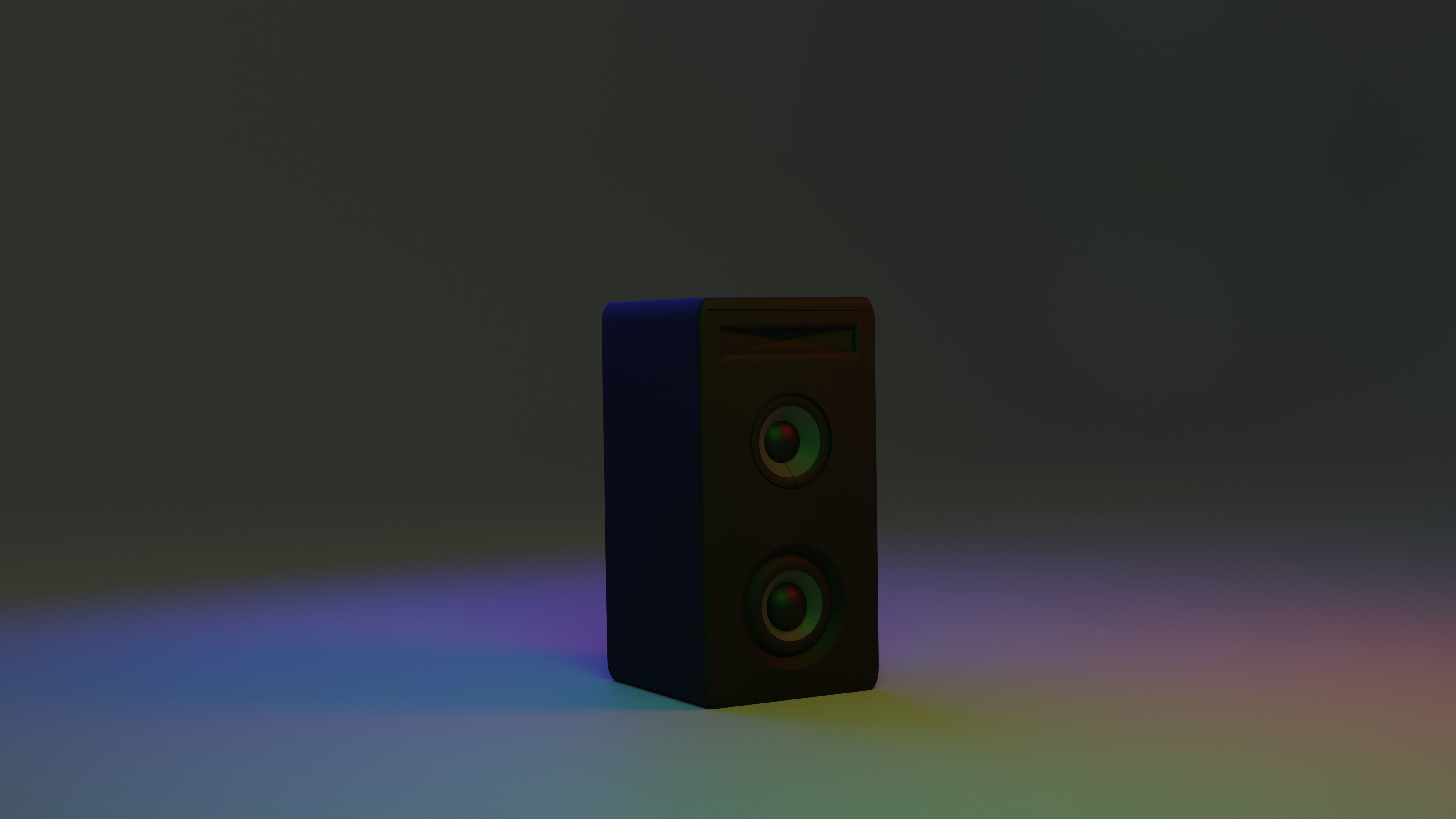 Low Poly Speakers set of 3D model_2