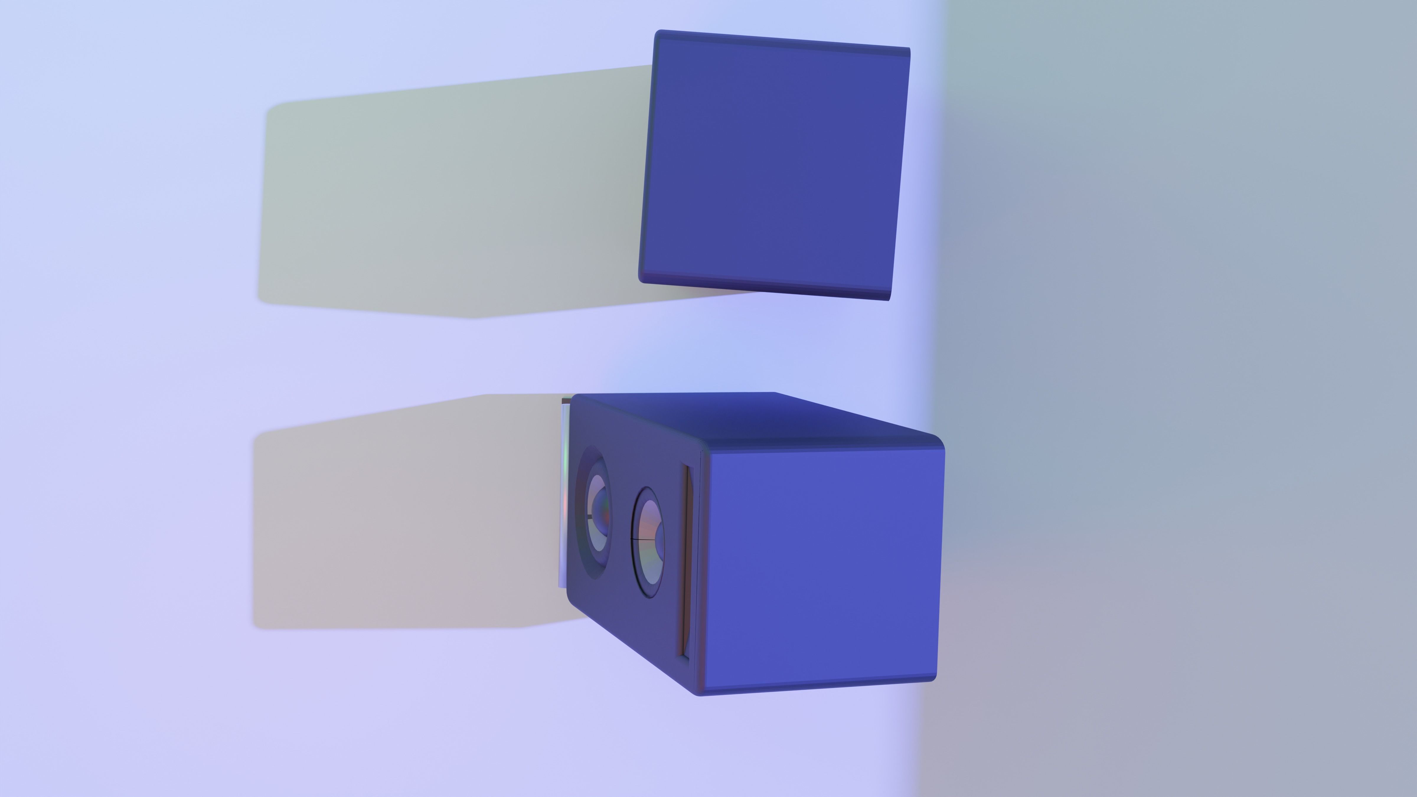 Low Poly Speakers set of 3D model_6