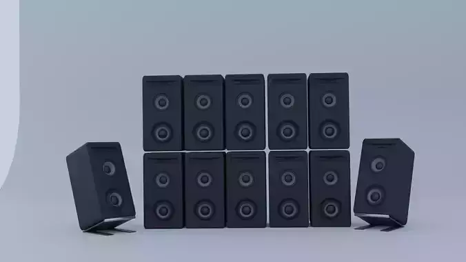 Low Poly Speakers set of 3D model