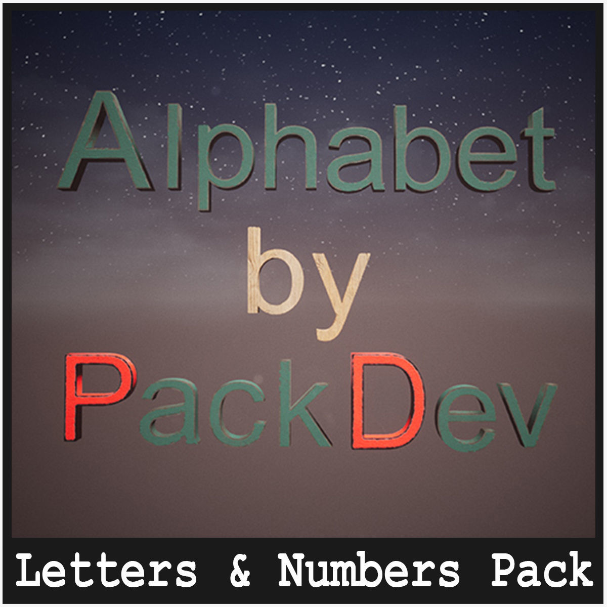 Letters And Numbers 78 Assets Low-poly 3D model_11