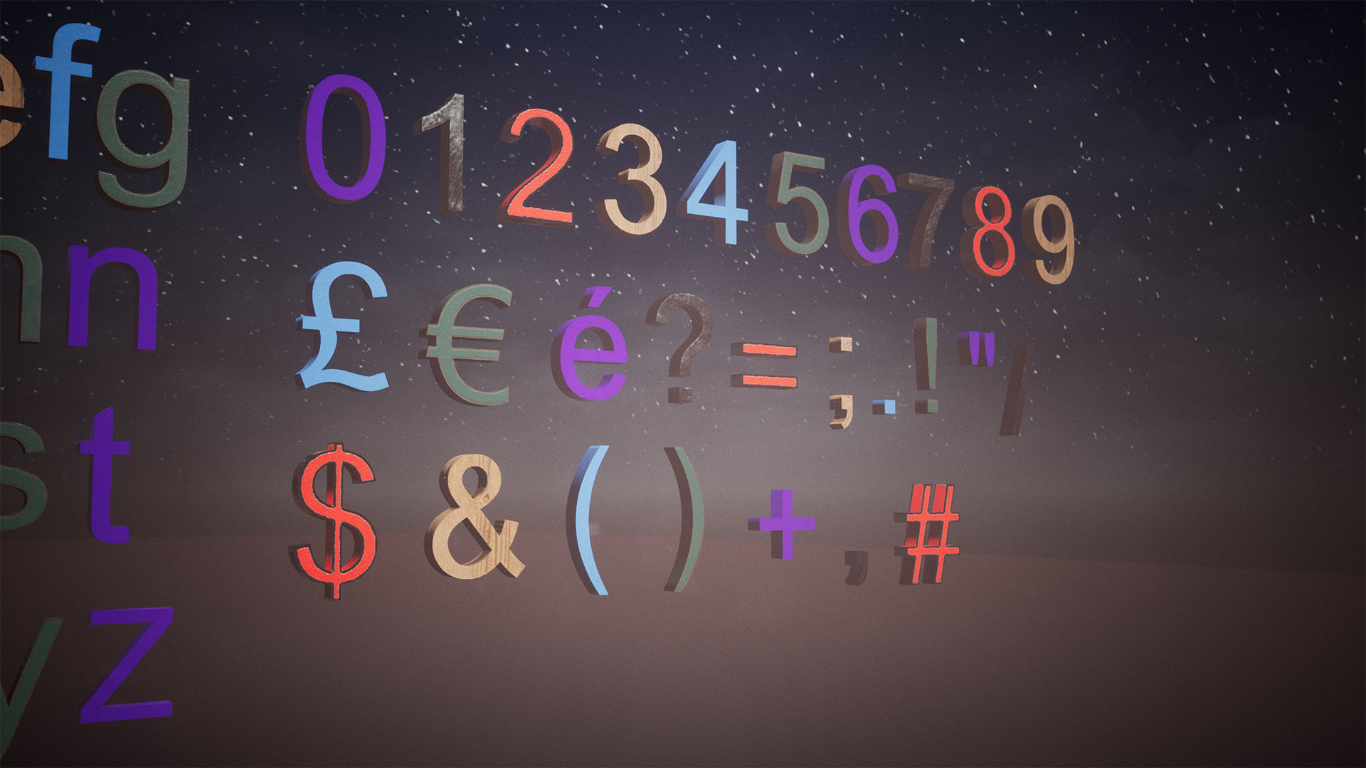 Letters And Numbers 78 Assets Low-poly 3D model_8