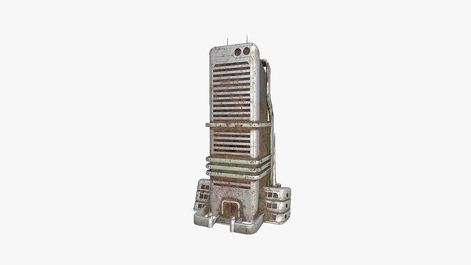 SciFi Building A10 Abandoned - Sci Fi Exterior Design Low-poly 3D model 5