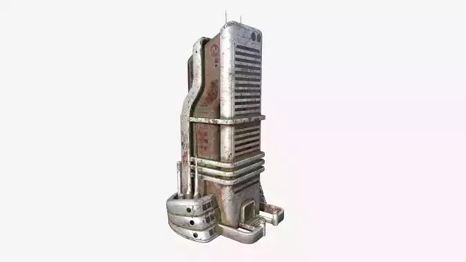 SciFi Building A10 Abandoned - Sci Fi Exterior Design Low-poly 3D model