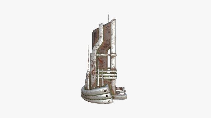 SciFi Building A10 Abandoned - Sci Fi Exterior Design Low-poly 3D model 3