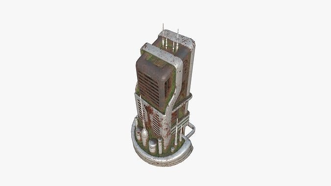 SciFi Building A10 Abandoned - Sci Fi Exterior Design Low-poly 3D model 4