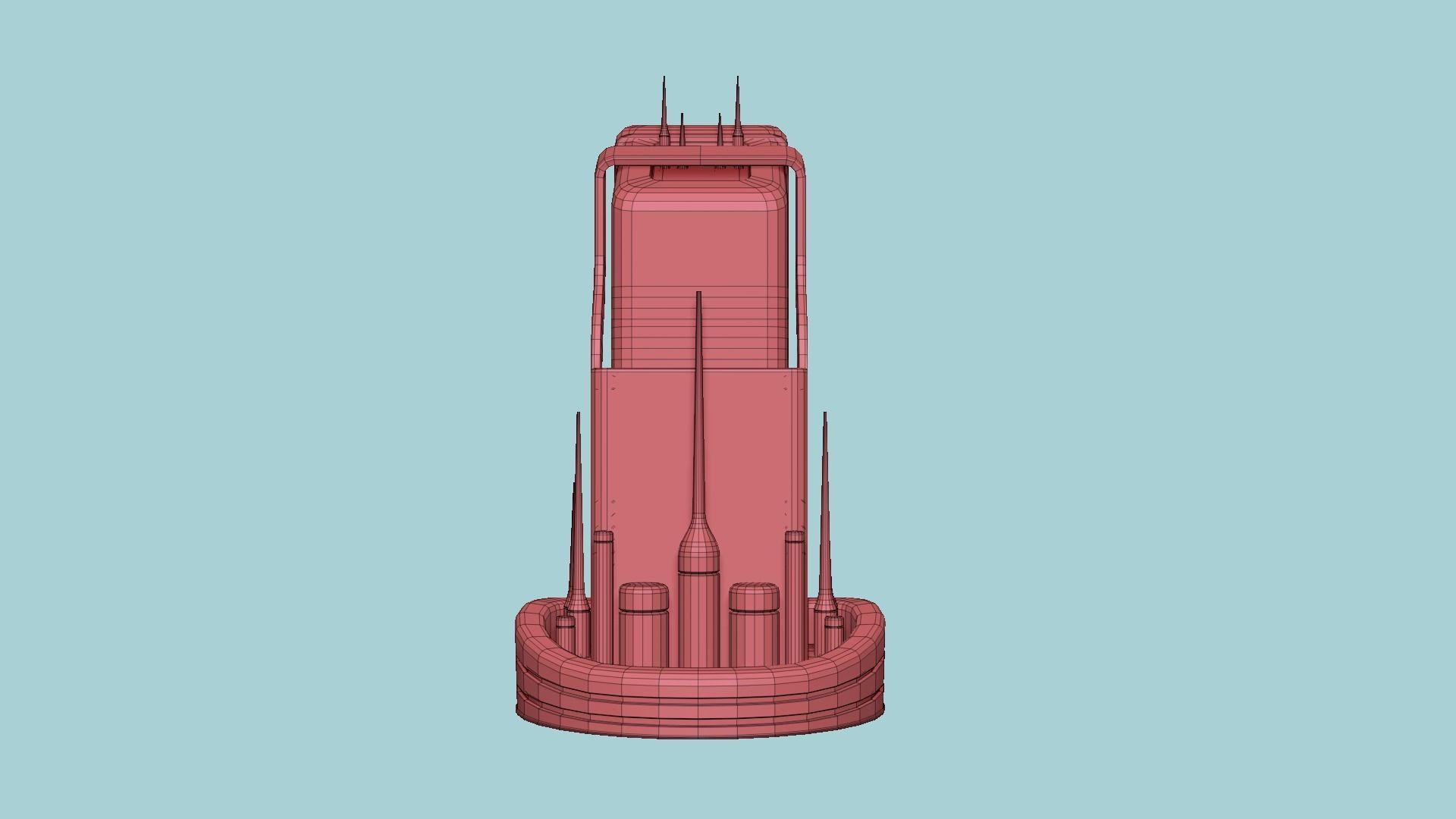 SciFi Building A10 Abandoned - Sci Fi Exterior Design Low-poly 3D model_18