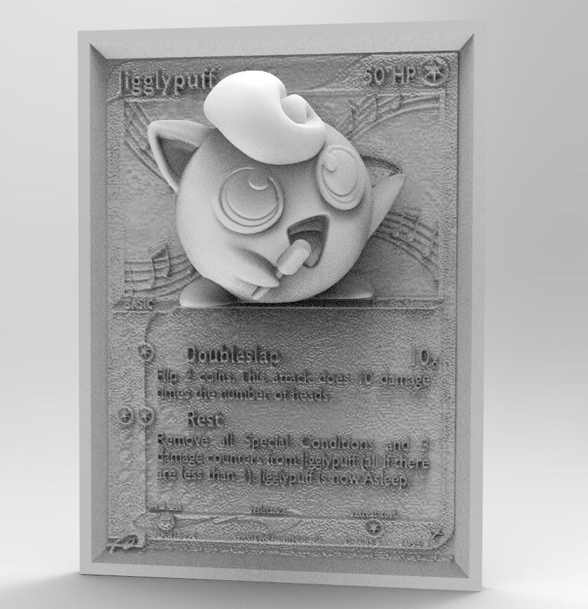 Jigglypuff 3D 4D Card Custom Pokemon card 3D print model_3