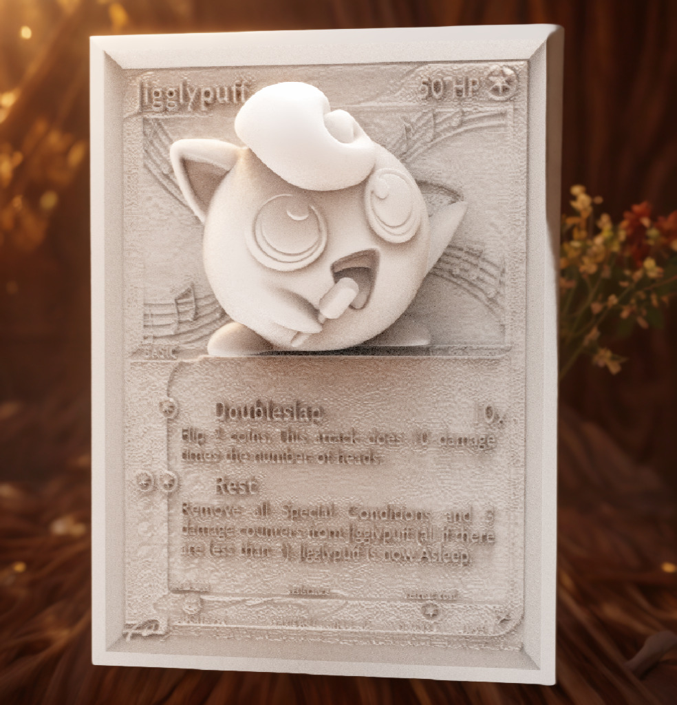 Jigglypuff 3D 4D Card Custom Pokemon card 3D print model_1