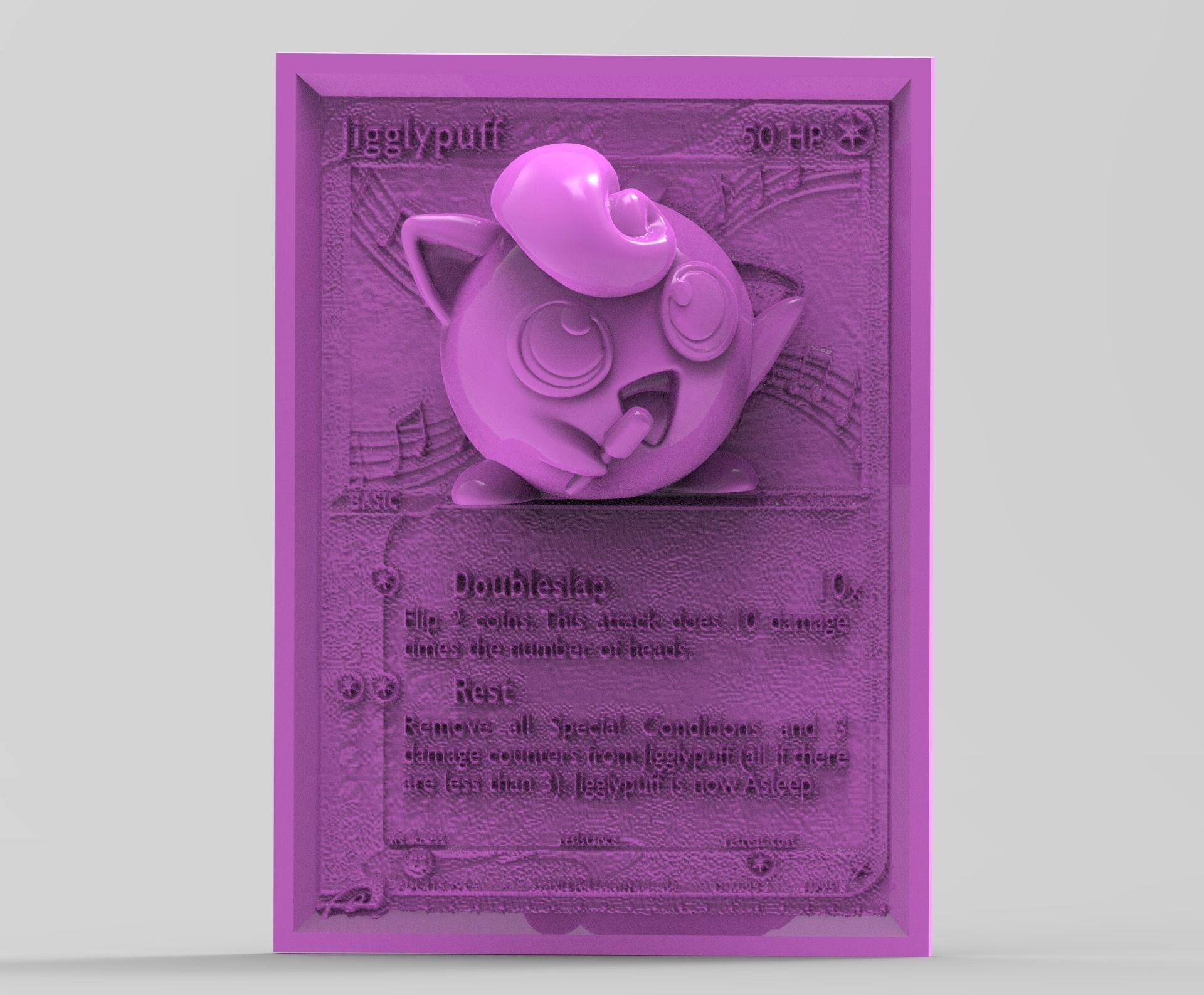 Jigglypuff 3D 4D Card Custom Pokemon card 3D print model_2