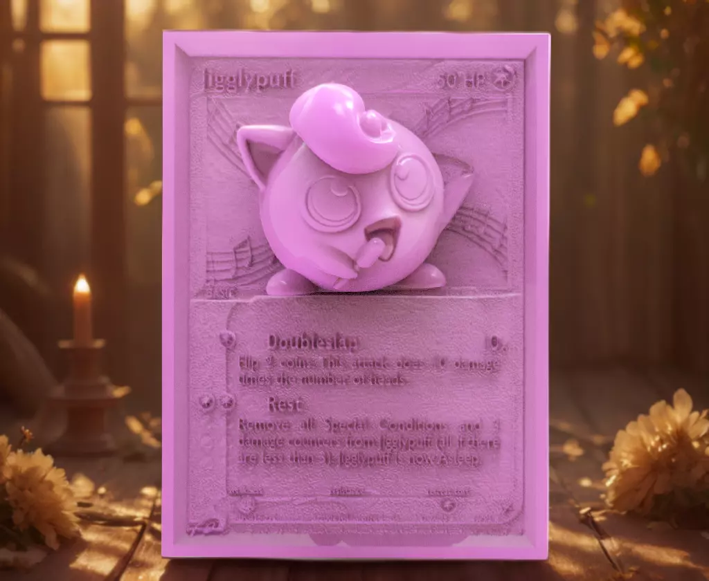 Jigglypuff 3D 4D Card Custom Pokemon card 3D print model_0