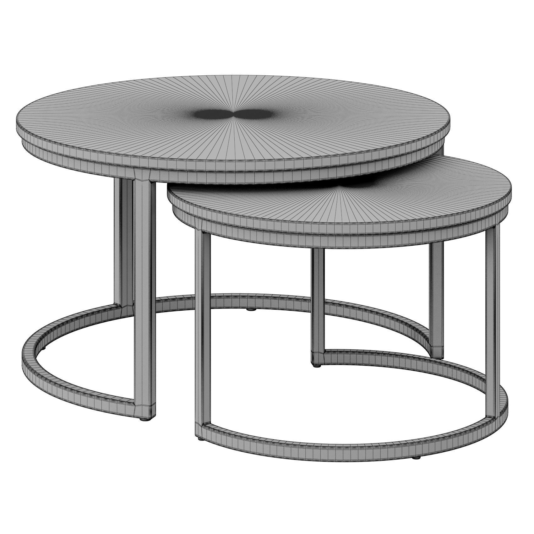 Round Black Coffee Tables By Oroa 3D model_2