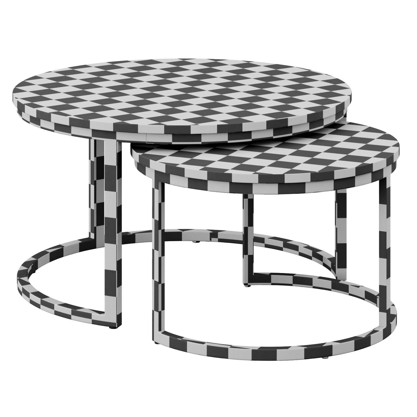 Round Black Coffee Tables By Oroa 3D model_3