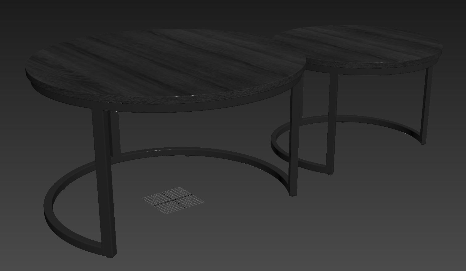 Round Black Coffee Tables By Oroa 3D model_4