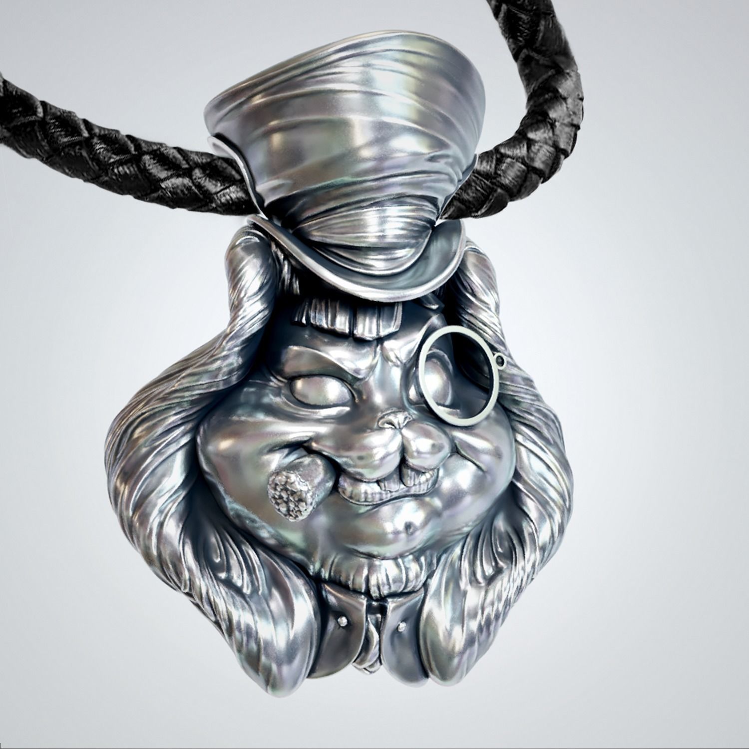 Hatters Rabbit Jewelry Pendant -  3D print model_20