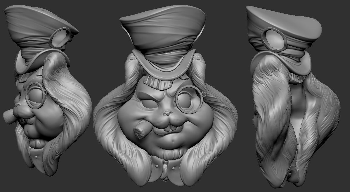 Hatters Rabbit Jewelry Pendant -  3D print model_9