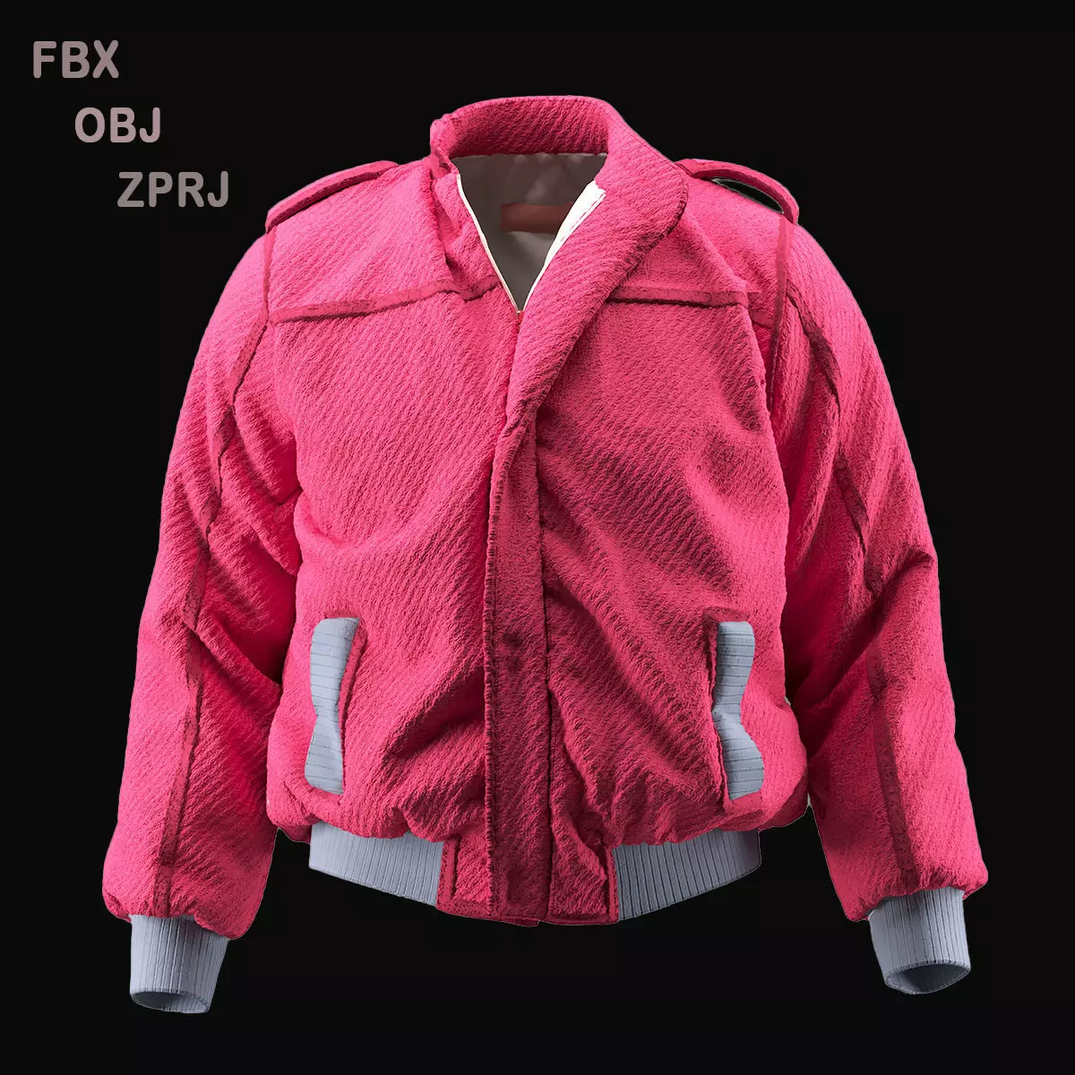 Cute magenta Jacket      ZPRJ-FBX -OBJ-MTL-TEXTURES 3D model_0