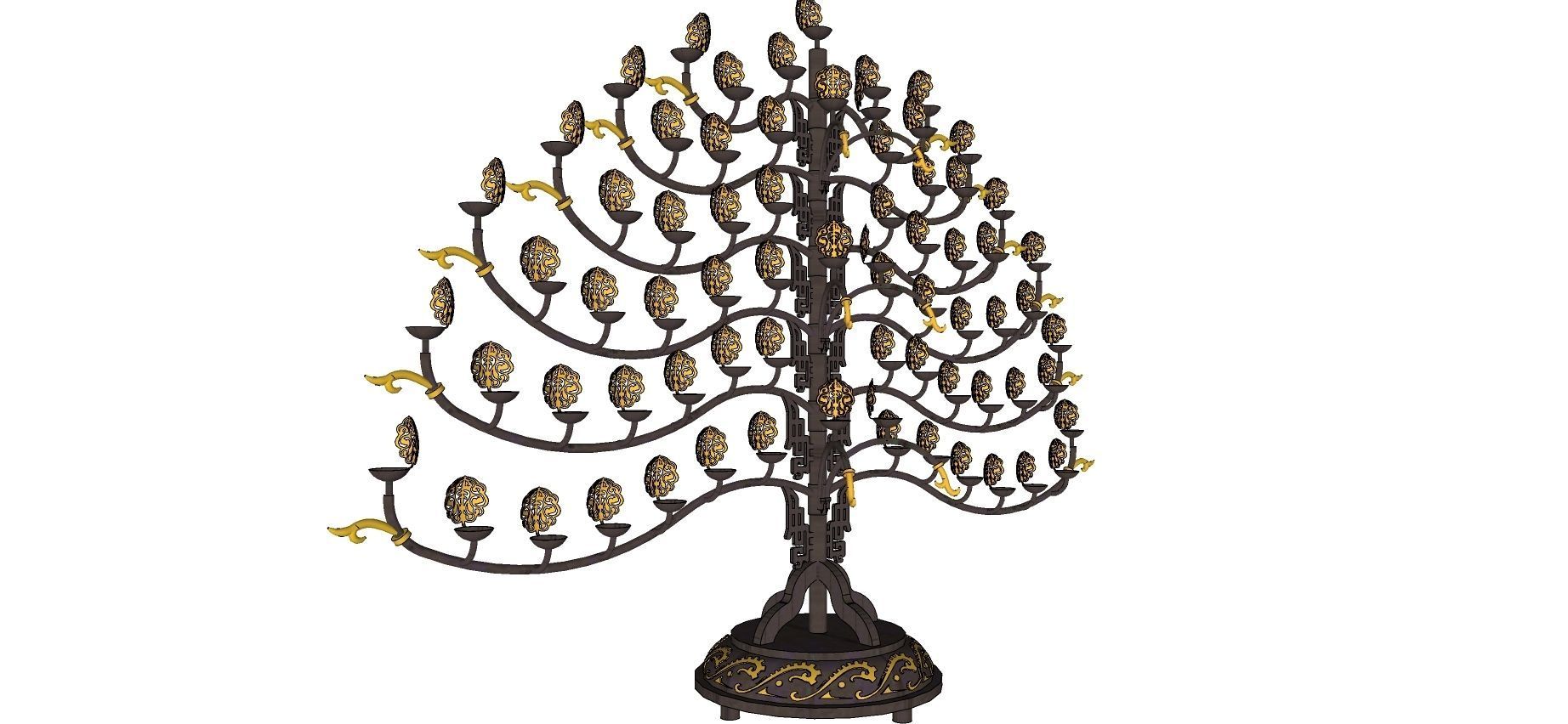 there are lots of lamps in the tang dynasty of China 3D model_4