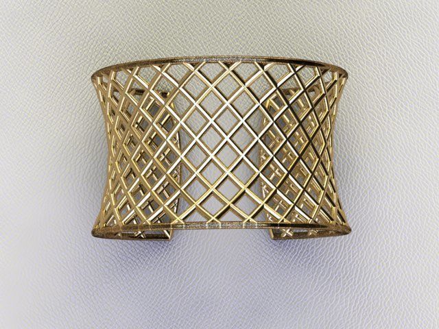 bracelet lattice cuff 3D print model_2