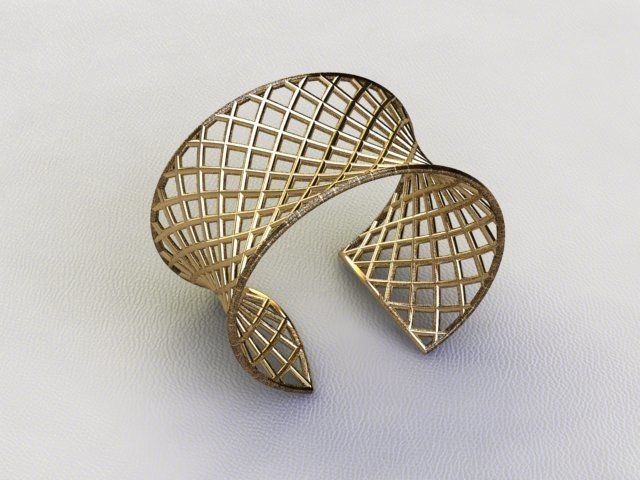 bracelet lattice cuff 3D print model_1