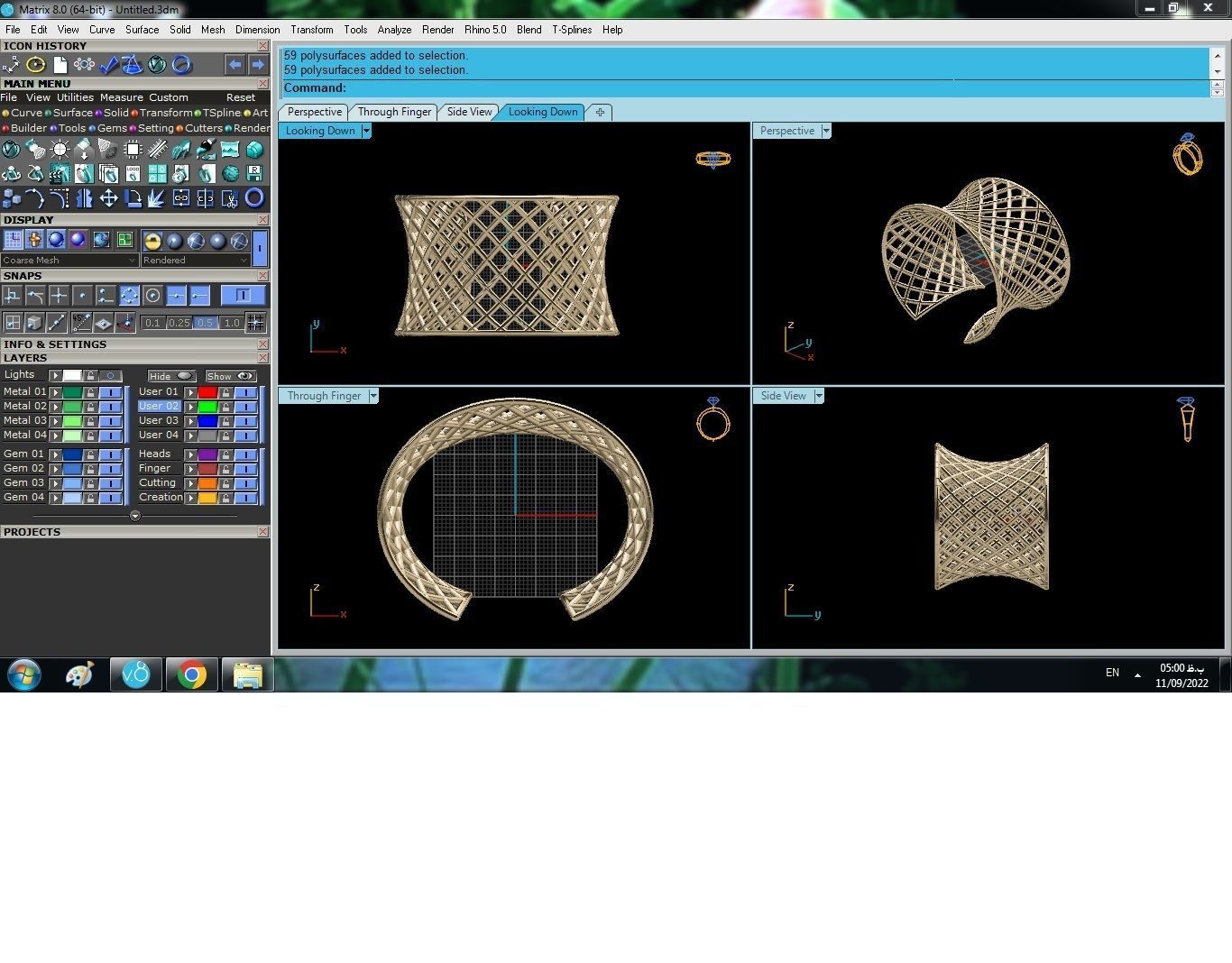 bracelet lattice cuff 3D print model_4