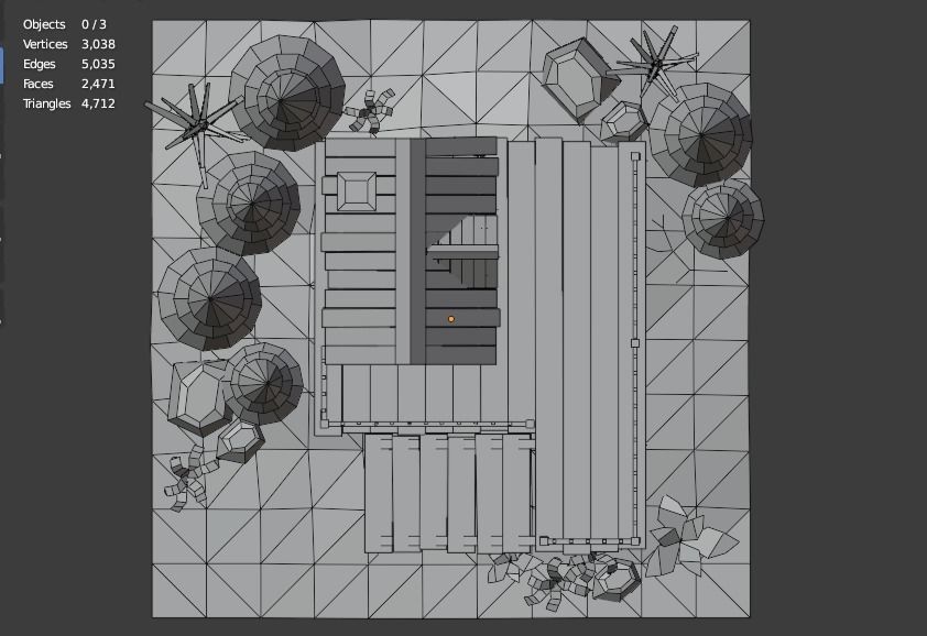 Low-poly House cabin in woods Low-poly 3D model_15