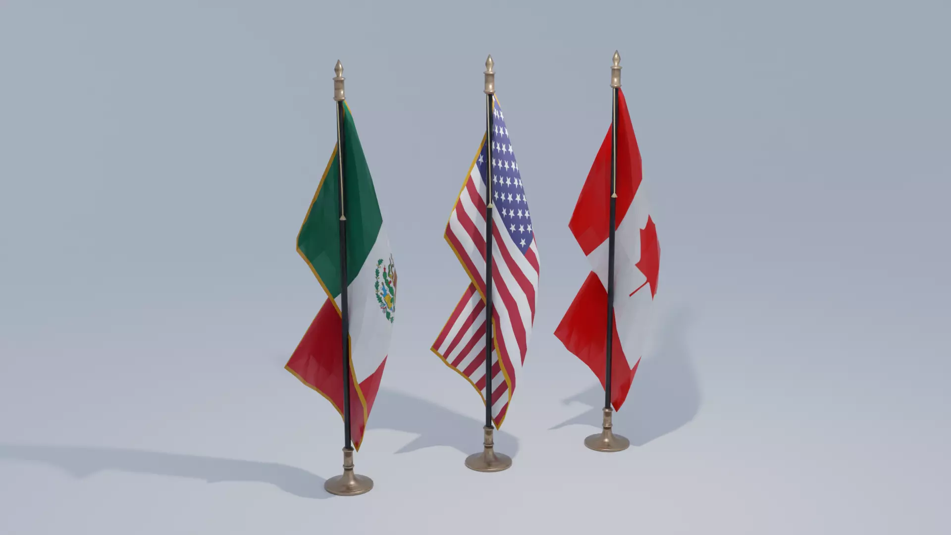 Small Country Flags 4K and 2K Low-poly 3D model_0