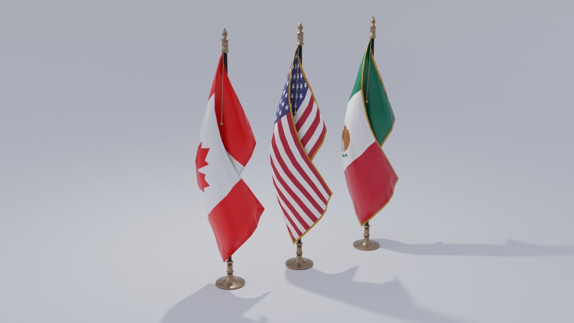 Small Country Flags 4K and 2K Low-poly 3D model_3