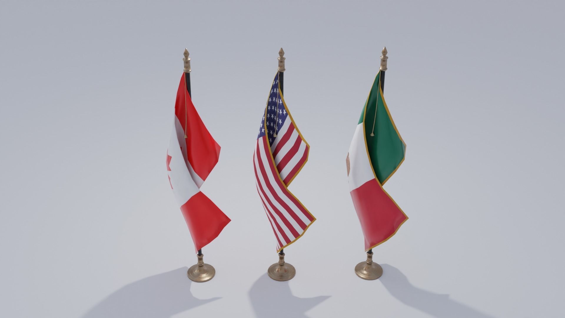 Small Country Flags 4K and 2K Low-poly 3D model_8