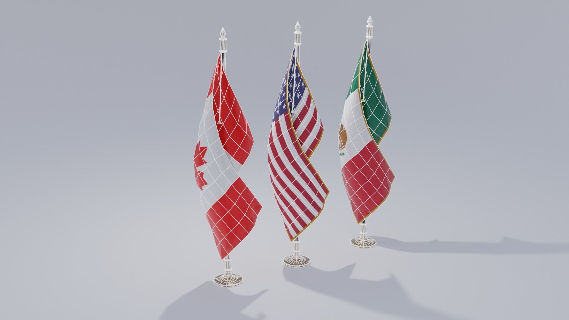 Small Country Flags 4K and 2K Low-poly 3D model_4