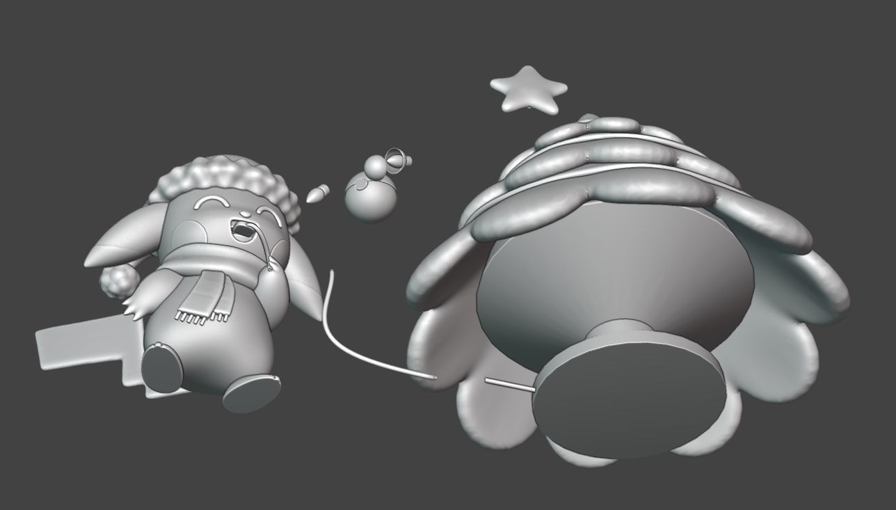 Pikachu Christmas 2022 3D print model_9