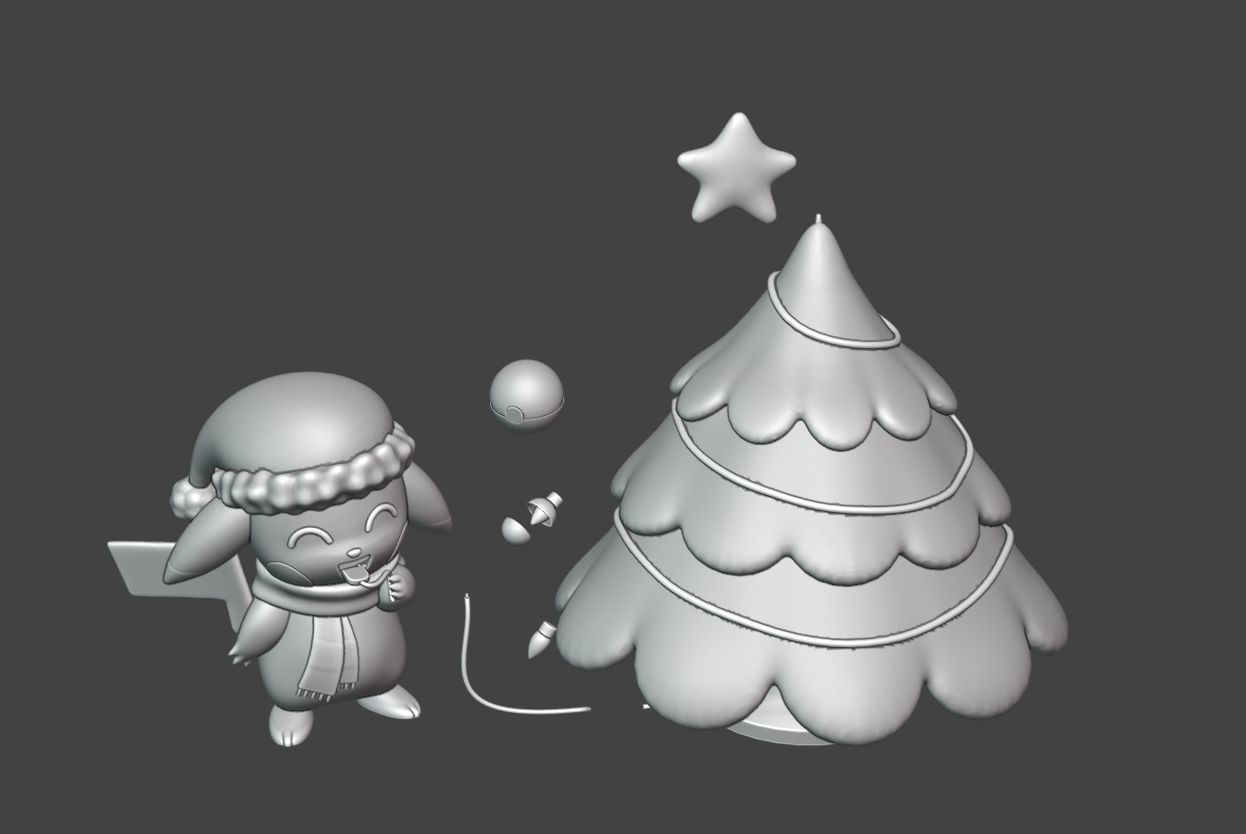 Pikachu Christmas 2022 3D print model_4
