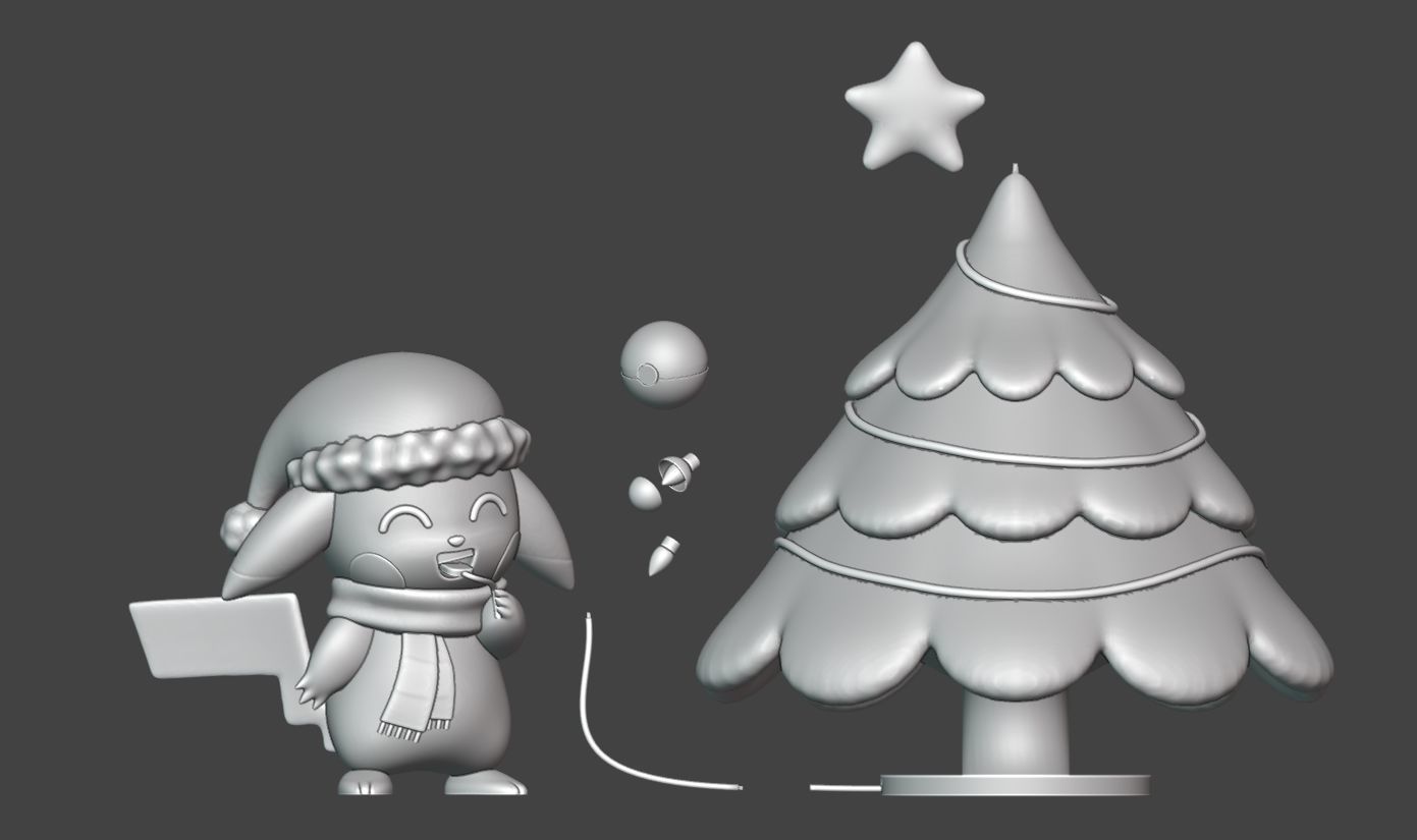Pikachu Christmas 2022 3D print model_5