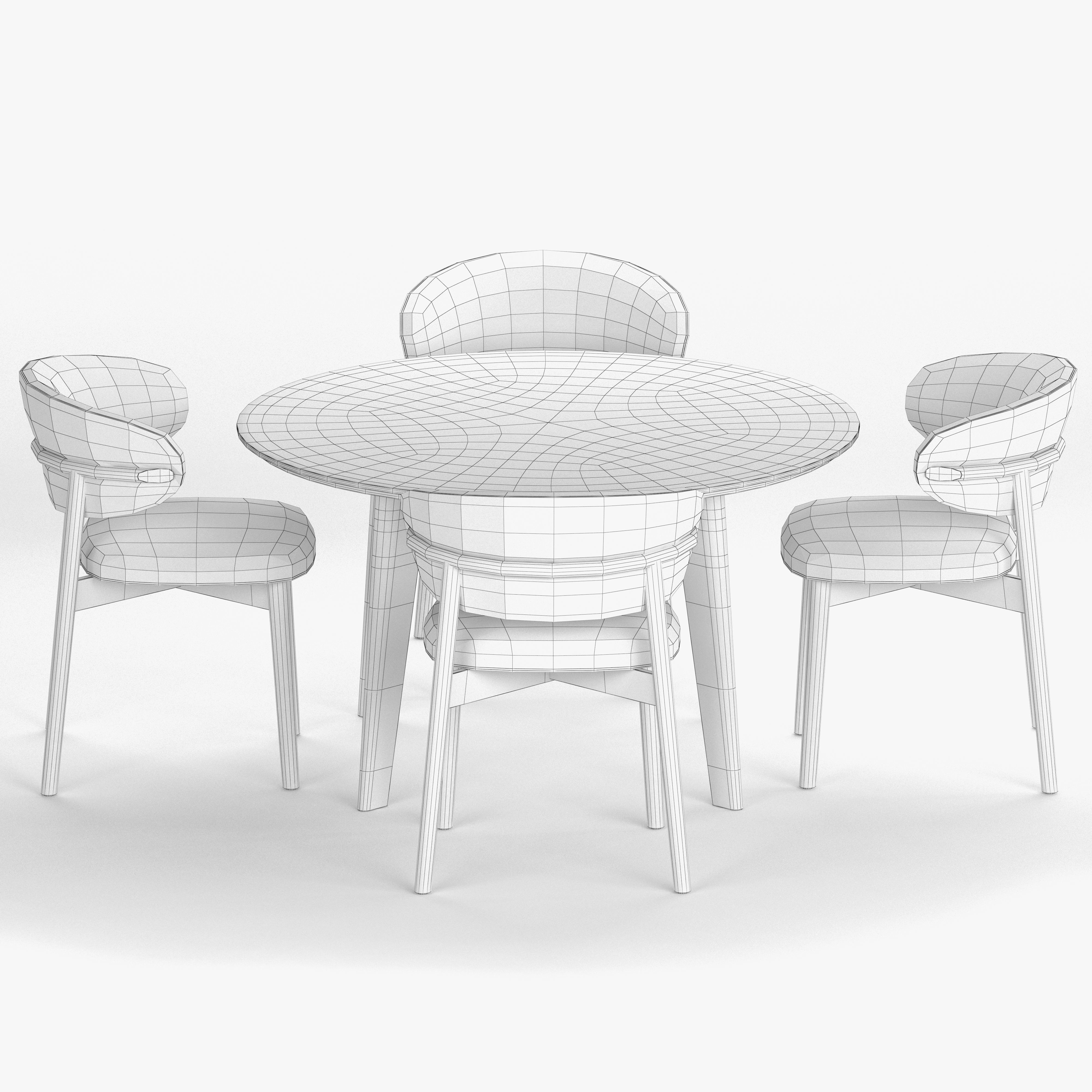 Oleandro chair with table 3D model_2