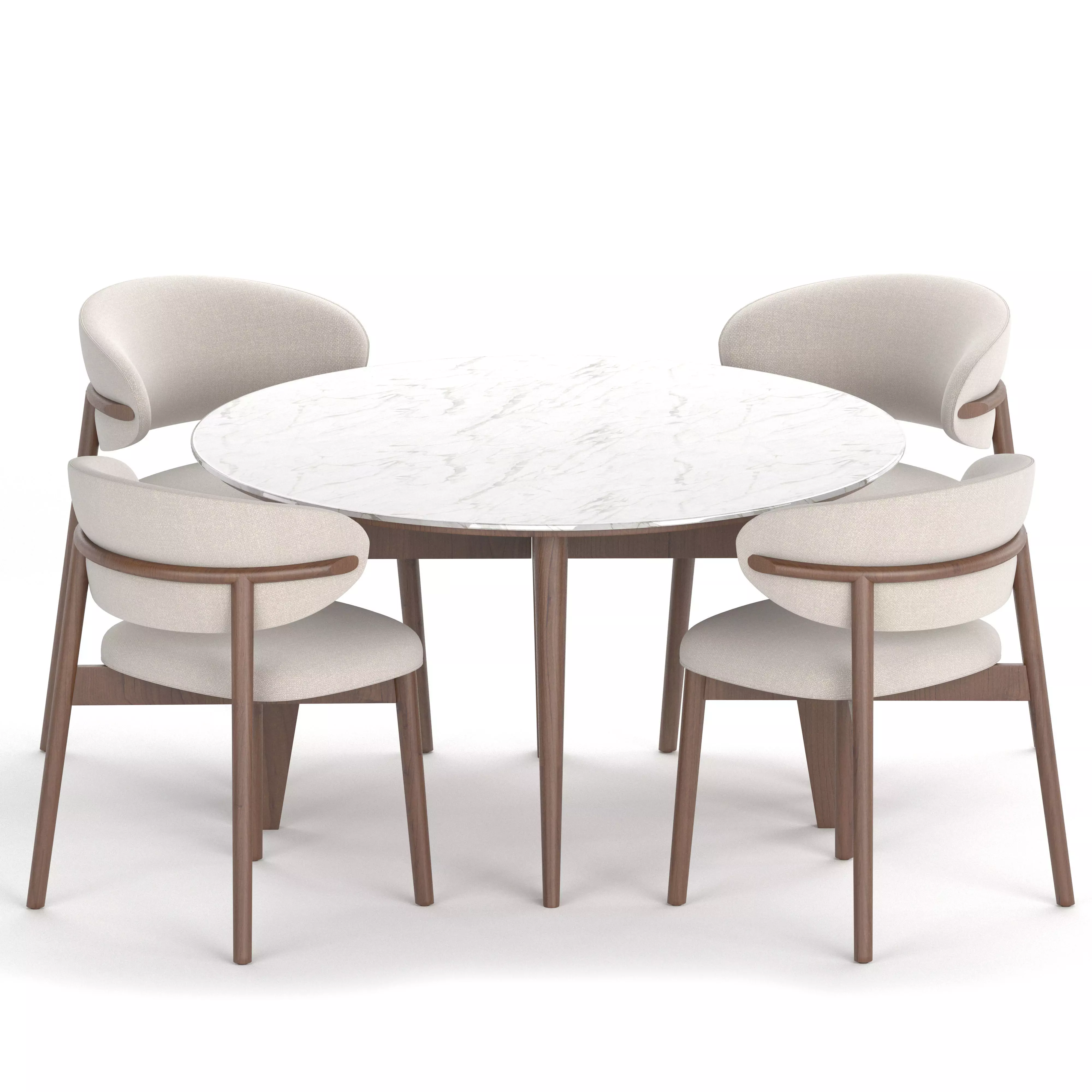 Oleandro chair with table 3D model_0