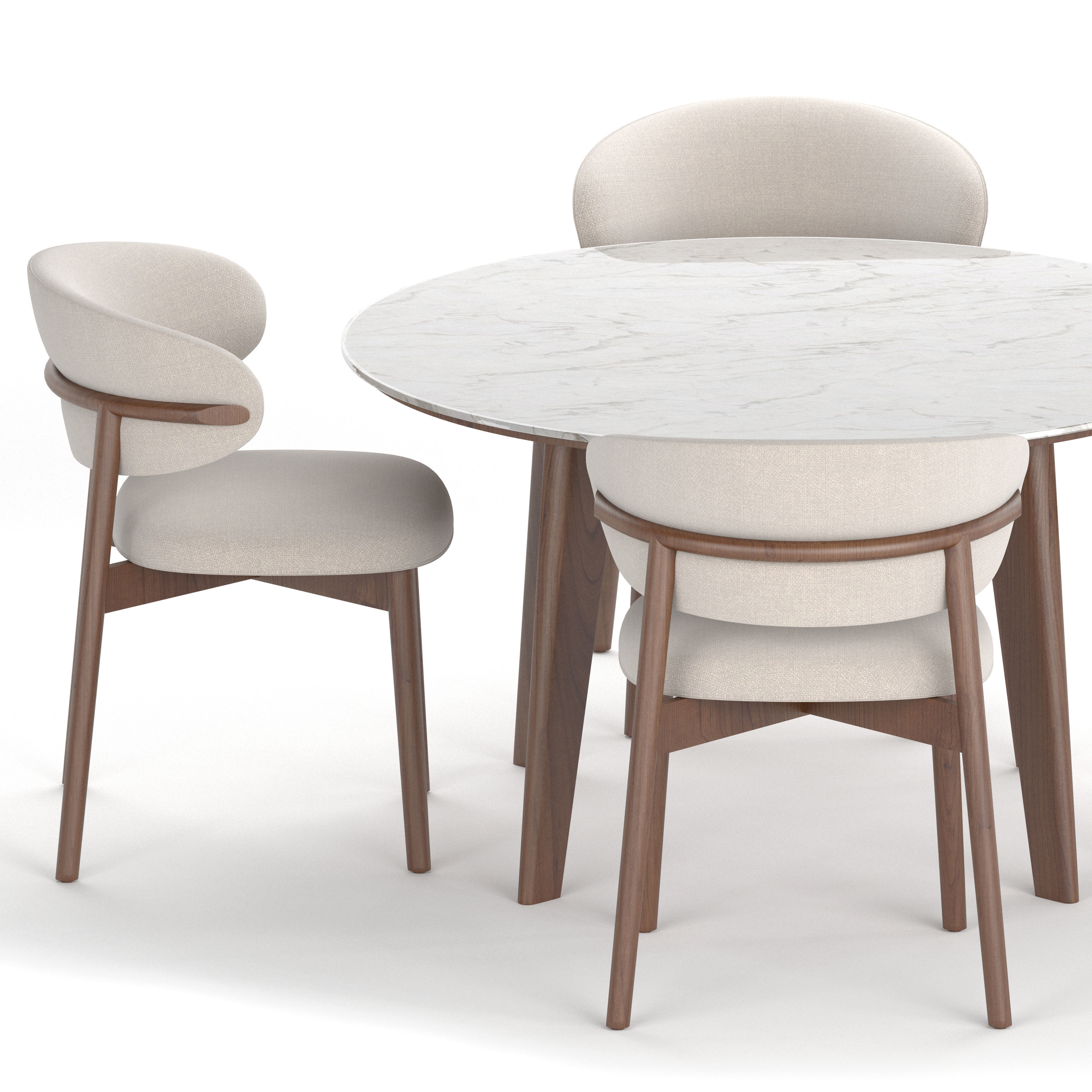 Oleandro chair with table 3D model_1