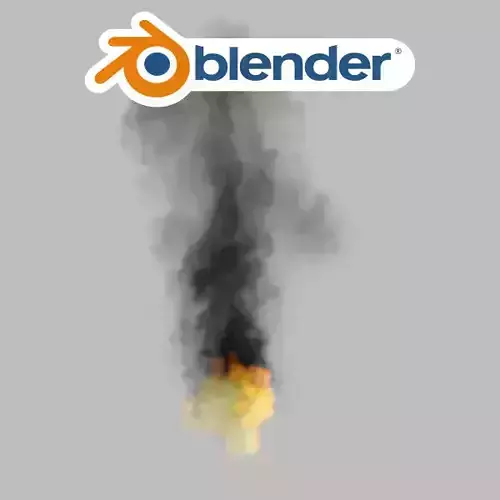 Blender Cycles Render Simulation Realistic Fire and Smoke 3D model
