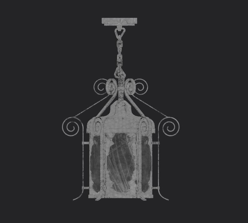 a Lamp pendant light with ornate design Low-poly 3D model_3