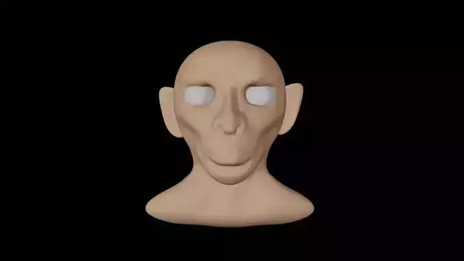 human with monkey mouth  head