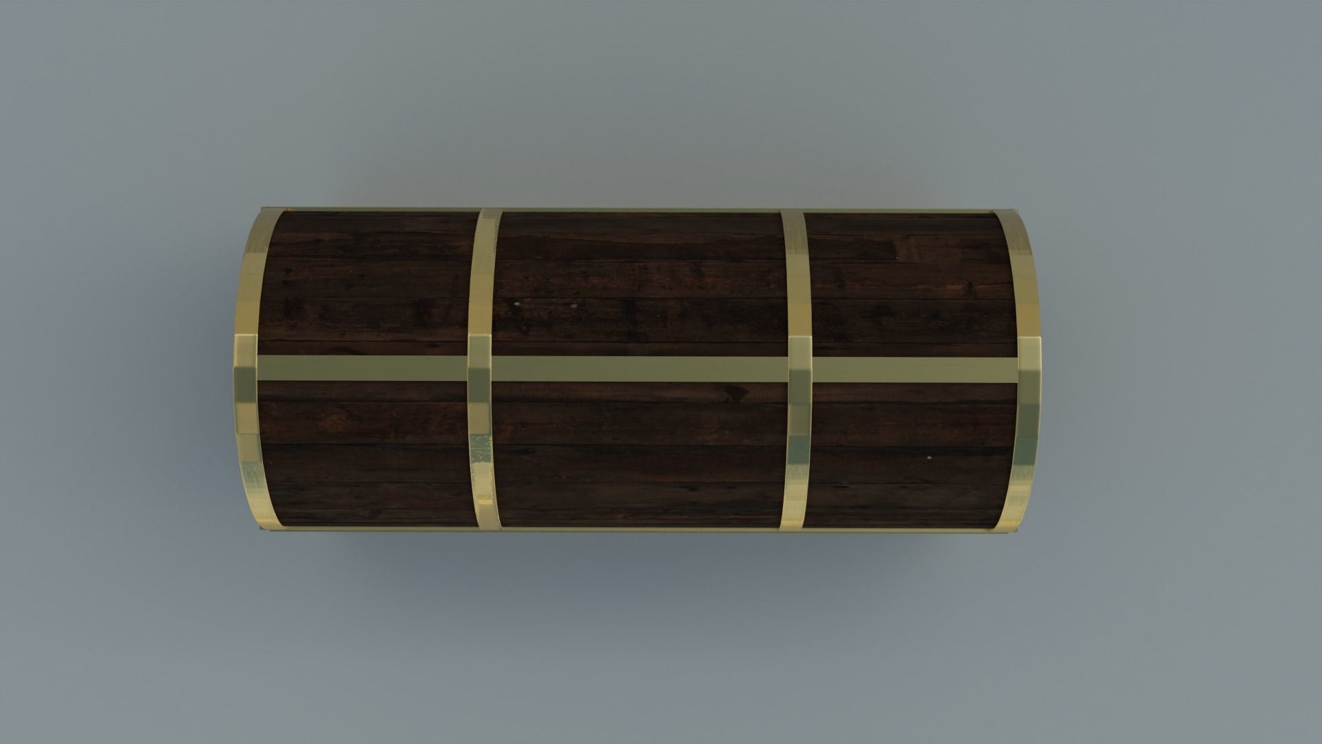 Wooden Treasure Chest Low-poly 3D model_1