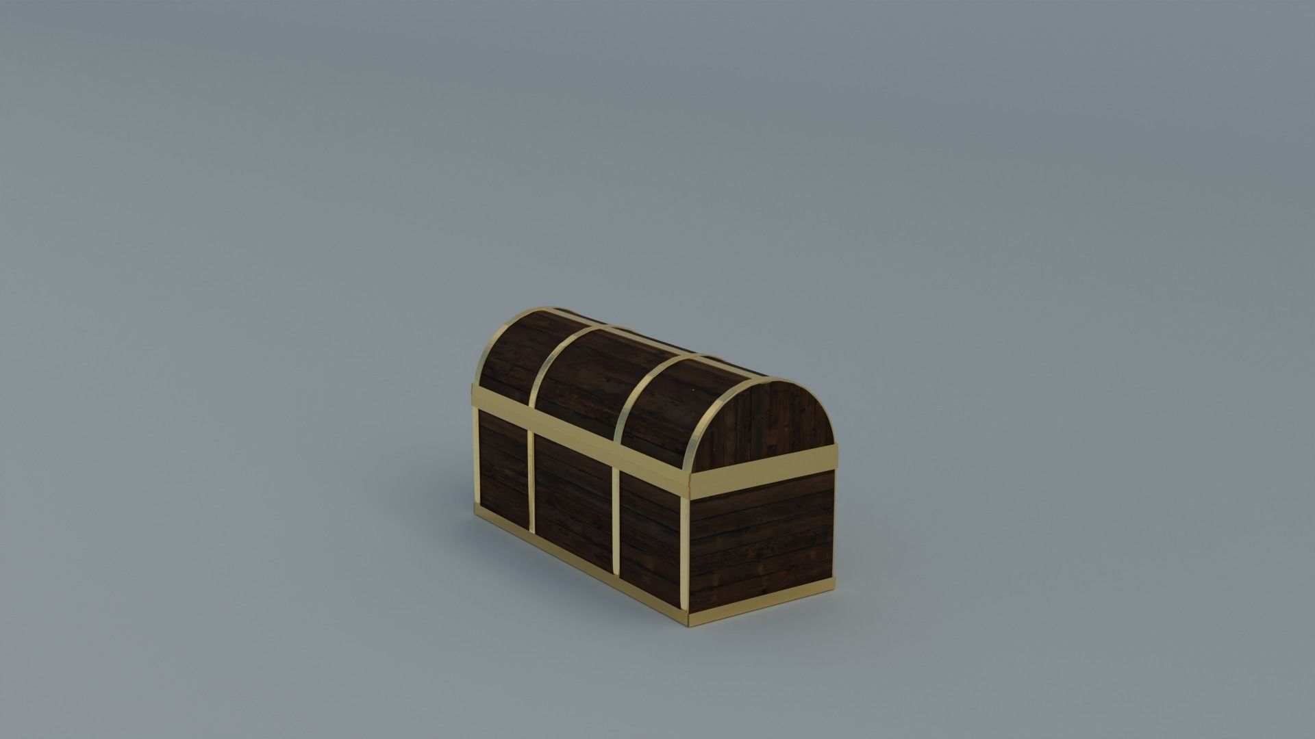 Wooden Treasure Chest Low-poly 3D model_3