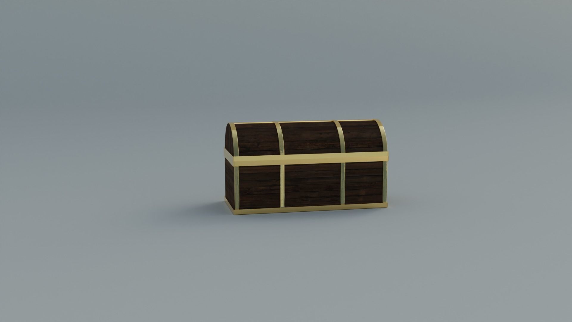 Wooden Treasure Chest Low-poly 3D model_2