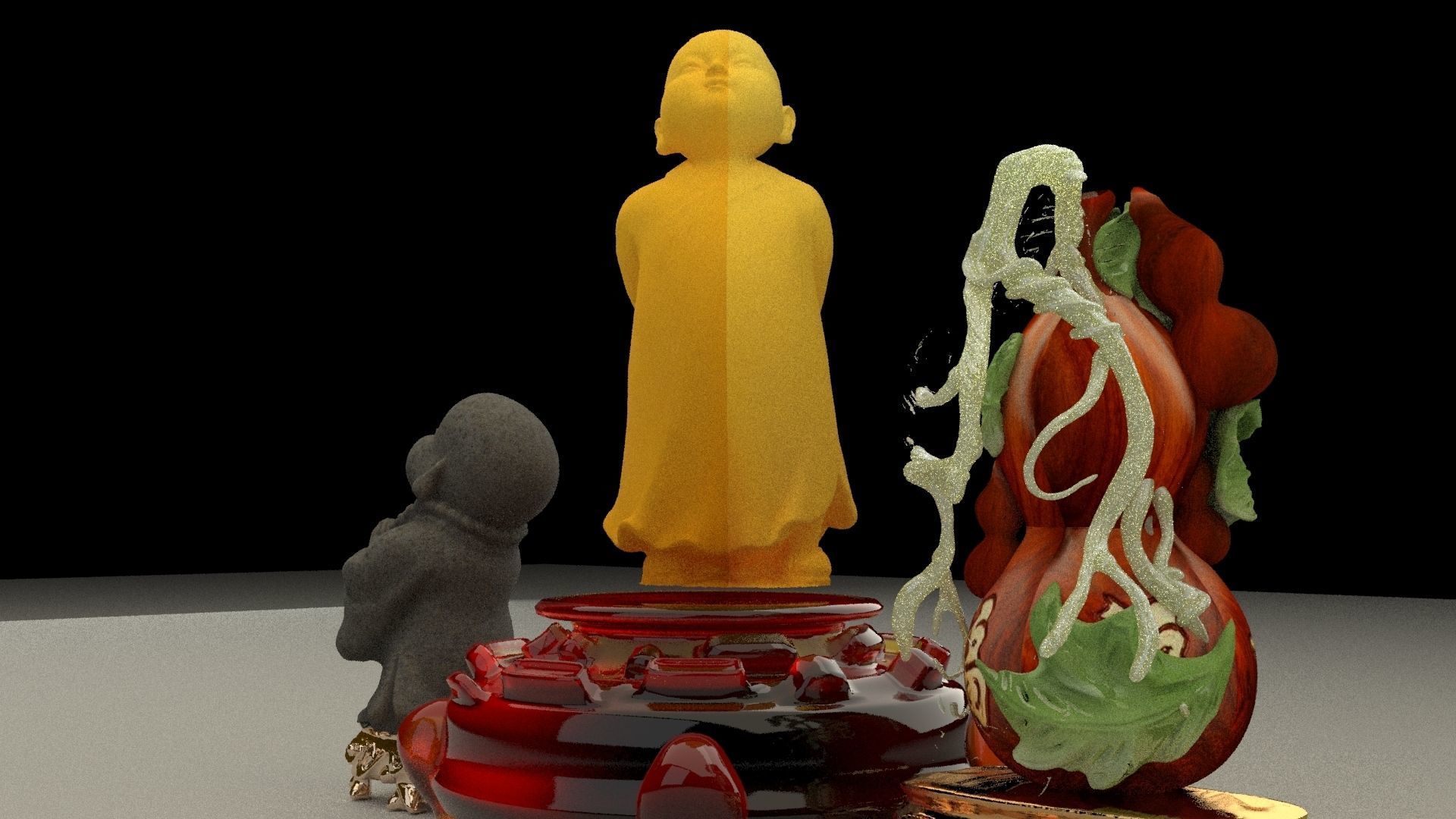 Chinese monk kids 3D model_4