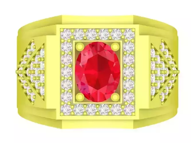 korean oval diamond men ring 4115