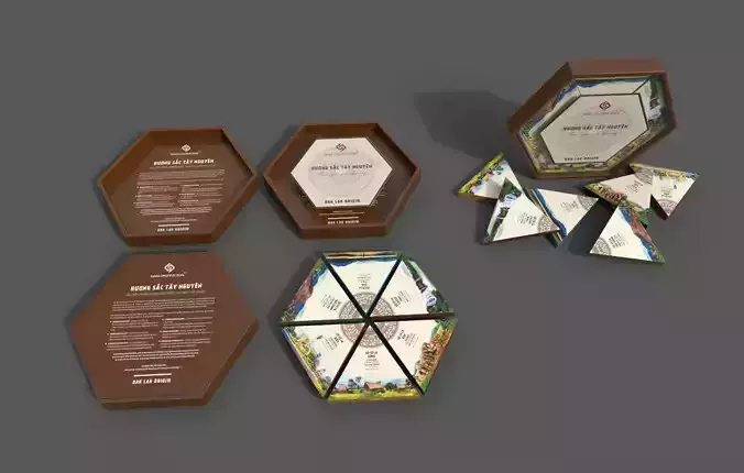 Chocolate gift box art work ready to use Low-poly 3D model