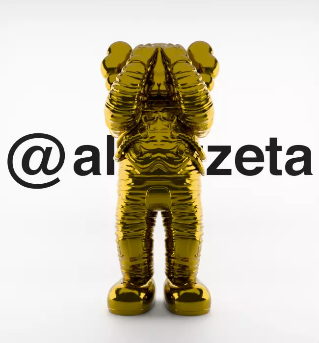 Kaws Space Textured Low-poly 3D model_1