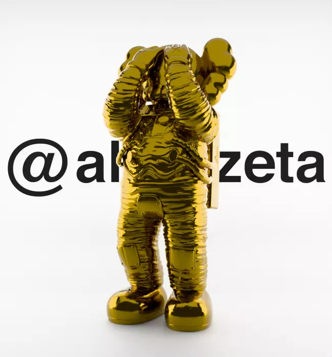 Kaws Space Textured Low-poly 3D model_3