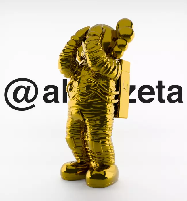 Kaws Space Textured Low-poly 3D model_5