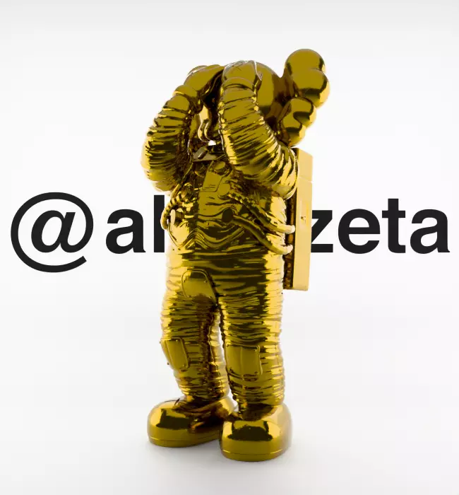 Kaws Space Textured Low-poly 3D model_4