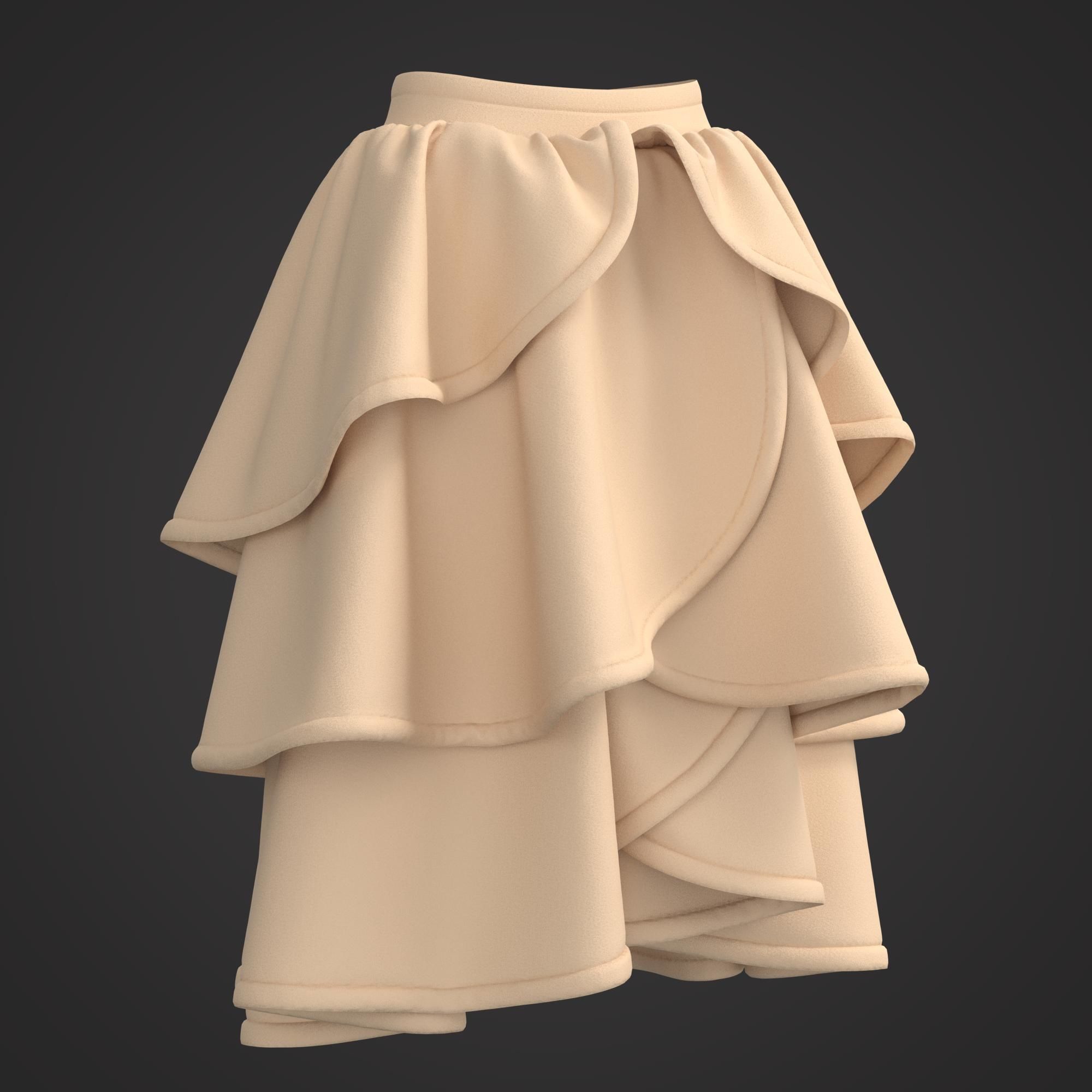 10 Women Skirt  3D model_14