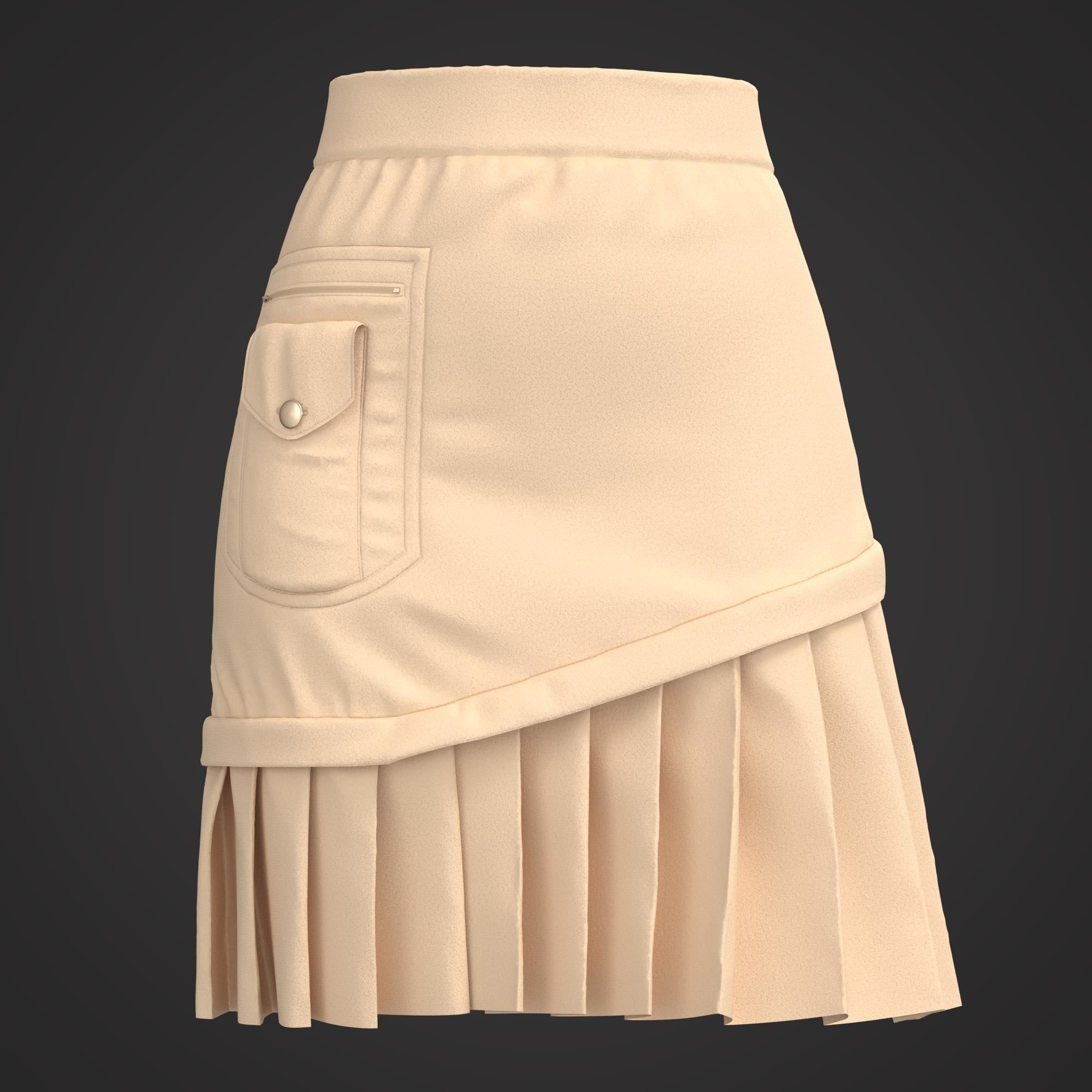 10 Women Skirt  3D model_1